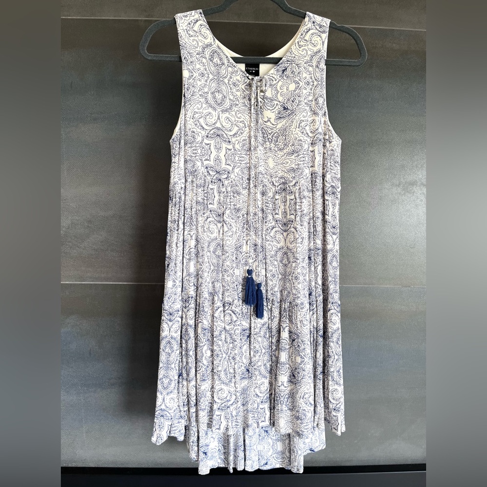 ETHEREAL Flare Asymmetrical Knot Front Mini Dress